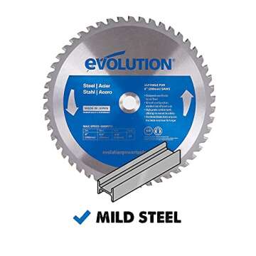 Evolution Power Tools 8BLADEMS Steel Cutting Saw Blade, 8-Inch x 50-Tooth , Blue