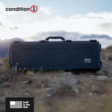 Condition 1 45” Dustproof Protective Luggage Case Model 1229, Lockable Storage Box With Customizable Foam Insert, IP67 Long Waterproof Hard Case, 44.52"x 16.32"x6.10" Black