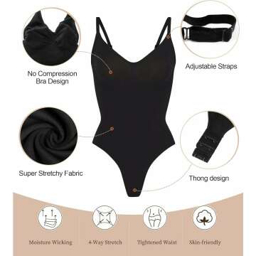 SHAPERX Women's Bodysuit for Tummy Control & Sculpting