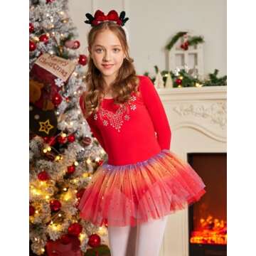 Zaclotre Kid Girls Long Sleeve Leotards Ballet Dance Sparkly Tutu Dress Ballerina Outfits