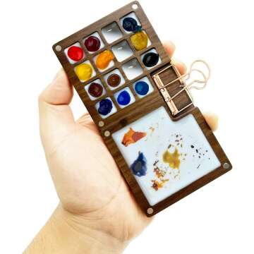 15 Color Wooden Watercolor Palette for Travelers