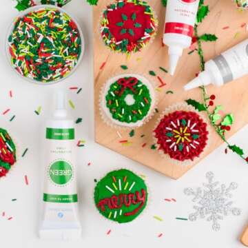 Christmas Frosting Kit with Sprinkles & Nozzles