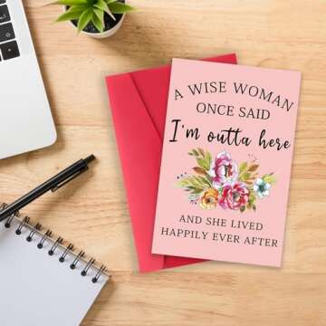 Missonemi Funny Retirement Card for Women - Humorous Farewell to Coworkers