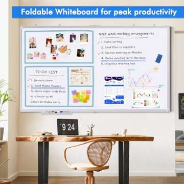 White Board Dry Erase 72x40, Large Magnetic Whiteboard Maxtek Dry Erase Boards for Wall, Aluminum Presentation Wall-Mounted Marker Board with a Long Pen Tray for School, Classroom, Office & Home