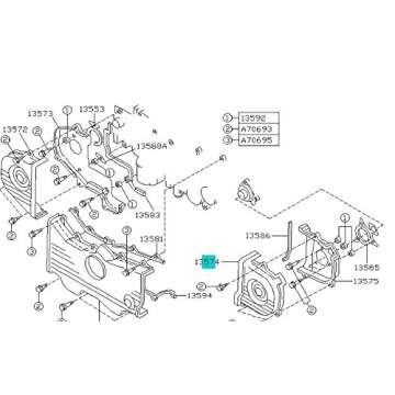 Subaru Left Side Outer Timing Cover 1990-1996 Legacy 1993-1998 Impreza 13574AA040 OEM