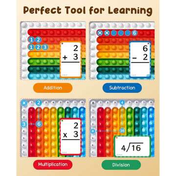 Fun Math Flash Cards & Fidget Chart for Kids | Ages 4-8