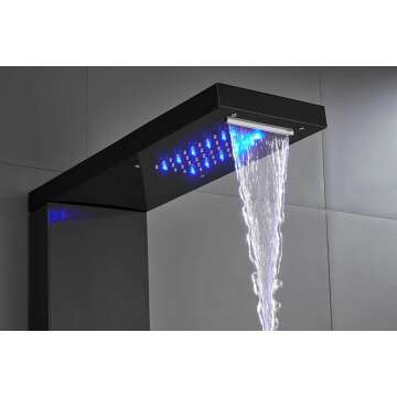 Black Stainless Steel LED Shower Panel System