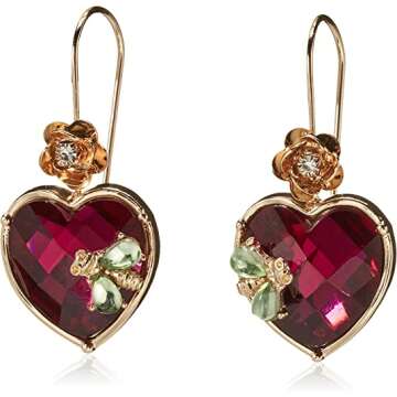 Betsey Johnson Stone Heart Earrings