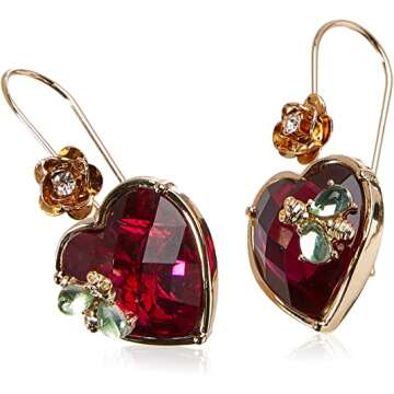 Betsey Johnson Heart Earrings - Charming Accessory