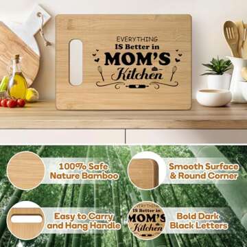 Mom Gifts,Gifts for Mom from Daughter Son,Birthday Gifts for Mom Women,Christmas Gifts,Mothers Day Gifts,Best Mom Ever Gifts,Personalized Cutting Board Gifts for Mom New Mom,Funny Valentines Day Gifts