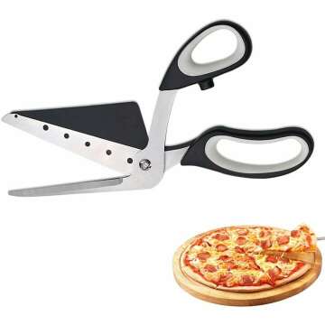 Pizza Scissors Cutter for One-Handed Operation - Stainless Steel Slicing Tool