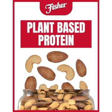 Fisher Oven Roasted Never Fried Almond & Cashew Blend, 24 Ounces (Pack of 1), Snacks for Adults, Made with Sea Salt, No Added Oil, Artificial Ingredients or Preservatives, Trail Mix, Gluten Free