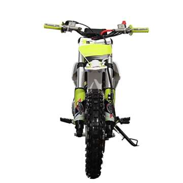 X-PRO X15 110cc Dirt Bike with Semi-Automatic Transmission, Kick Start,12"/10" Wheels! (Factory Package, Green)