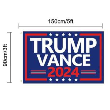 WENWELL Trump Vance 2024 Flag Double-Sided 3x5 Ft - Make America Great Again Trump Vance '24 Presidential Campaign Banners for car Boat Outdoor,Premium 3-Ply Durable Material,Blue