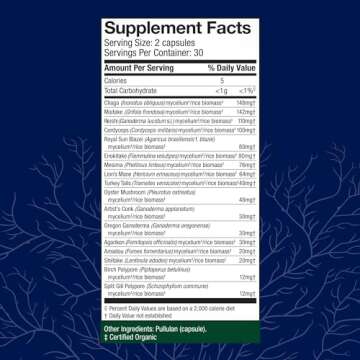 Host Defense MyCommunity Capsules - 17 Species Blend Mushroom Supplement for Immune Support - Herbal Aid with Lion's Mane, Reishi. Chaga, Cordyceps, Turkey Tail & More - 60 Capsules (30 Servings)*