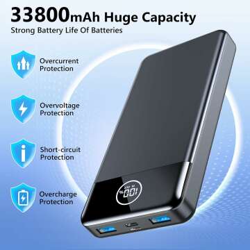 Fast Portable Charger 33800mAh with Digital Display