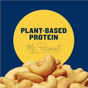 PLANTERS Deluxe Salted Whole Cashews, Party Snacks, Plant-Based Protein, Quick Snack for Adults, After School Snack, Roasted Cashew Flavored with Sea Salt, Kosher, 33oz Container