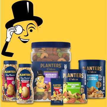 PLANTERS Deluxe Salted Whole Cashews, Party Snacks, Plant-Based Protein, Quick Snack for Adults, After School Snack, Roasted Cashew Flavored with Sea Salt, Kosher, 33oz Container