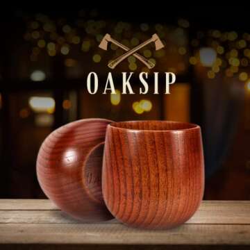 Oaksip Wooden Bourbon Drinking Glass - Perfect Gift!