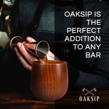 Oaksip Wooden Bourbon Drinking Glass - Perfect Gift!