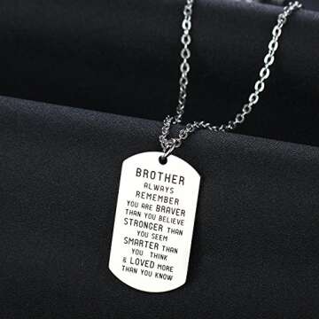 Always Remember You Are Braver Than You Believe Inspirational Necklace For Family Member (Brother)