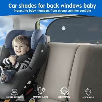 Car Window Shades - 99.98% UVR Protection Fits Back Windows