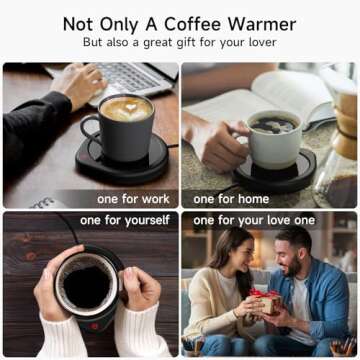 Coffee Mug Warmer for Desk, Cup Warmer with Auto Shut Off Smart Temperature Settings, Electric Beverage Tea Water Milk Warmer for All Cups and Mugs, Heating Plate Candle Wax Warmer