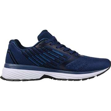 Joomra Whitin Men's Tennis Shoes Lace up Walking Trail Running Size 11 Blue Gym Comfortable Exercise Fashion Cushion Cross Training for Man Breathable Athletic Sneakers 45