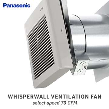 Panasonic FV-0511VFL1 WhisperFit DC Retrofit Ventilation Fan with Light, Dimmable LED Light and Nightlight, 50, 80 or 110 CFM, Quiet Energy Star Certified Energy-Saving Ceiling Mount Fan