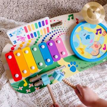 Melissa & Doug Blue's Clues & You! Wooden Music Maker Board (5 Instruments)