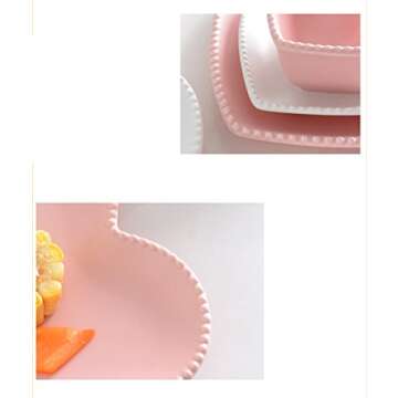 CHOOLD Elegant Ceramic Heart Shaped Dessert Plate for Kitchen Party, 7 Inch - 1 PCS