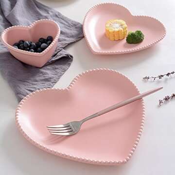 CHOOLD Elegant Ceramic Heart Shaped Dessert Plate for Kitchen Party, 7 Inch - 1 PCS