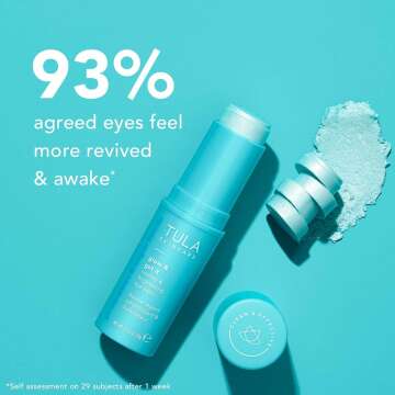 TULA Skin Care Eye Balm Glow & Get It - Dark Circle Treatment, Instantly Hydrate and Brighten Undereye Area, Portable and Perfect to Use On-the-go, 0.35 oz.