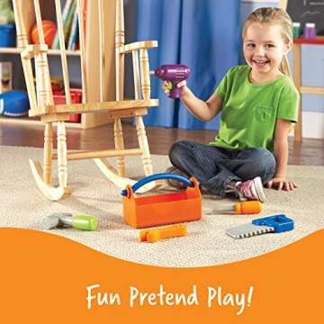 Learning Resources New Sprouts Fix It!, Fine Motor, Pretend Play Toy Tool Set, 6 Piece, Ages 2+