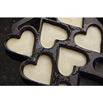 SCI Scandicrafts Cast Iron Heart Shaped Cake Pan - 9 x 7.5 Inch