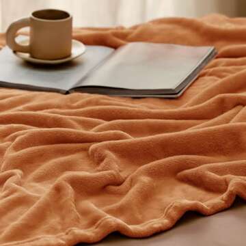 Bedsure Fleece Blankets Twin Size Caramel - 300GSM Lightweight Plush Fuzzy Cozy Soft Twin Blanket for Bed, Sofa, Couch, Travel, Camping, 60x80 inches