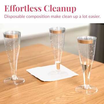 Prestee 24 Plastic Champagne Flutes Disposable - Silver Glitter Plastic Champagne Glasses, Elegant Plastic Toasting Cups for Weddings, Cocktail Parties, New Year's Celebrations