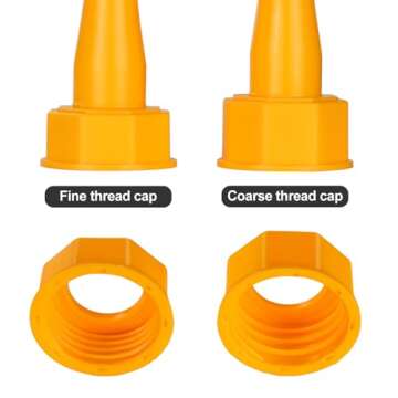 Spacemart Gas Can Spout Replacement, Flexible Pour Nozzle for 1/2/5/10 Gallon Gas Cans, (5 Kit-Yellow) Fuel Can Spout Replacement