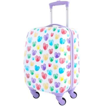 Travelers Club 5 Piece Kids' Luggage Set, Thumbprint Heart