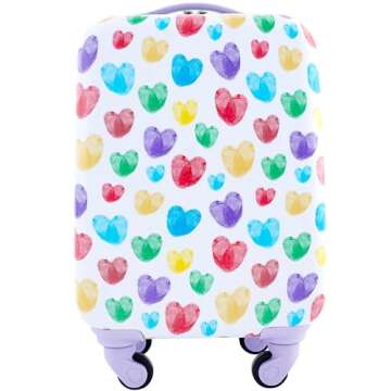 Travelers Club 5 Piece Kids' Luggage Set, Thumbprint Heart