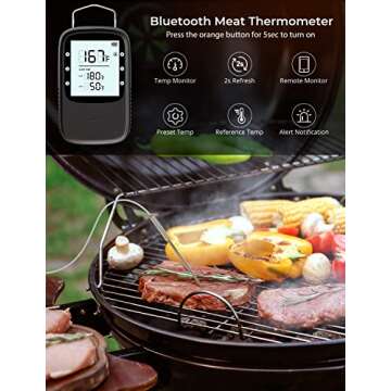 Govee Bluetooth Meat Thermometer, Wireless Meat Thermometer for Smoker Oven, Digital Grill Thermometer with 2 Probes, Timer Mode, Smart LCD Backlight BBQ Thermometer for Cooking Turkey Fish Beef