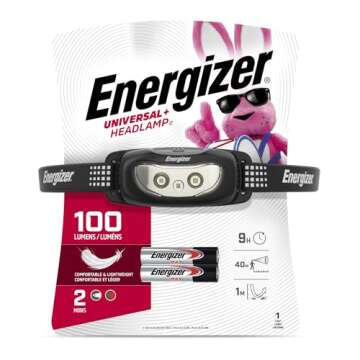 Energizer Universal Plus LED Headlamp, Lightweight Bright Headlamp for Outdoors, Camping and Emergency Light for Adults and Kids, includes Batteries, Pack of 2