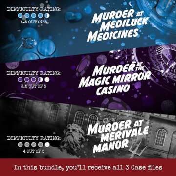 Cryptic Killers Bundle #2 - Unsolved Murder Mystery Game - Cold Case File Investigation - Detective Clues/Evidence - Solve The Crime - Individuals, Date Nights & Party Groups - 3 Pack