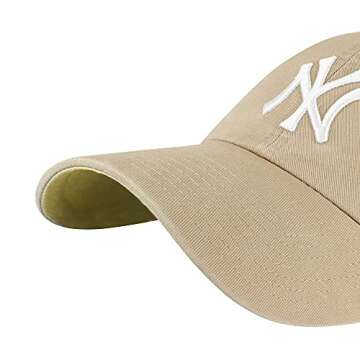 '47 New York Yankees Adjustable Cap Clean Up MLB, New York Yankees Khaki Yellow, One Size