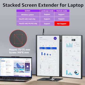 15.6" Upperizon Laptop Screen Extender for Dual Monitors