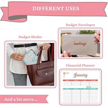 Budget Stickers Rosegold for Cash Envelopes, Vinyl Budgeting Sticker Labels, Binder Envelope Label Organizer for Personalized Wallet, Monthly Planners, Coupon, Savings & Bills, Word Letter Decal