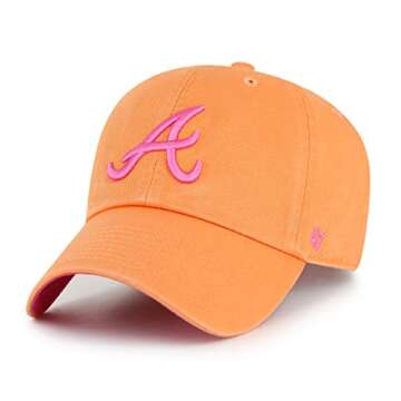 MLB Women Ballpark Clean Up Adjustable Hat-Mango (Atlanta Braves),One Size