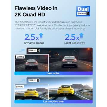 VIOFO A229 Plus Dash Cam - Dual Front & Rear 1440P