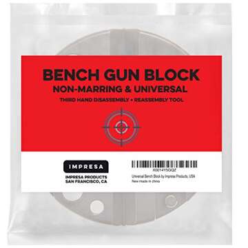 IMPRESA Universal Bench Block - Ideal for M1911 / M-1911 / M 1911 -Style Pistols, Glock, 10/22s and More - Ideal Armorers Block Made with Non Marring Materials