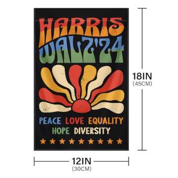 Kamala Harris Walz 2024 Double Sided Garden Flag - 12x18 In